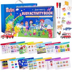 Learning Activities Busy Book with 28 Themes Autism Sensory Toys