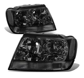 New Pair headlights 1999-2004 Jeep Grand Cherokee smoked clear headlamp left right