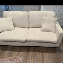 Modern sofa couch micro fiber  Beige 60in long