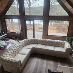 New Italian Genue Leather Sectional Sofa