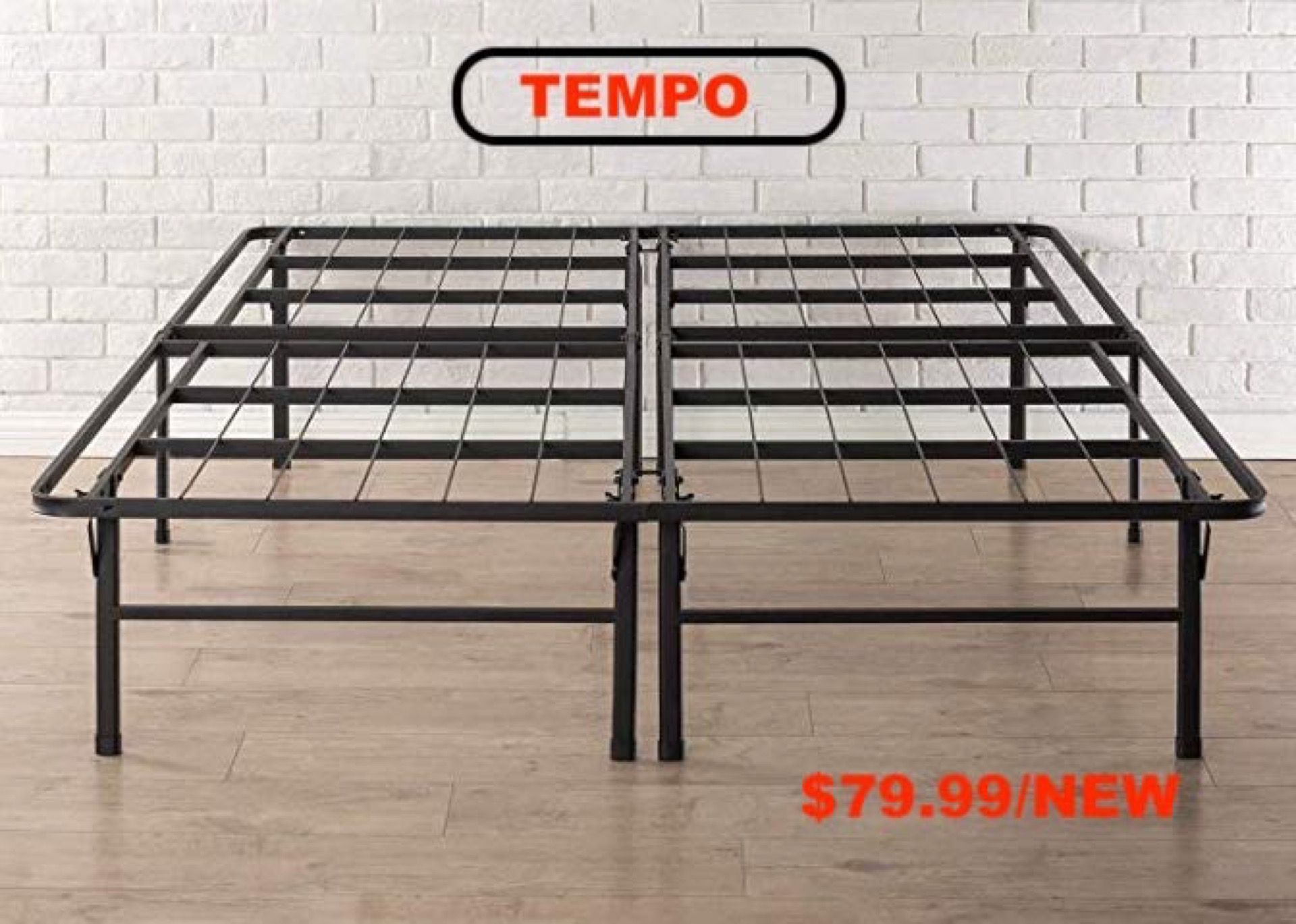 Tempo Collection 14 inch High Profile Platform Smart Base Bed Frame, Queen