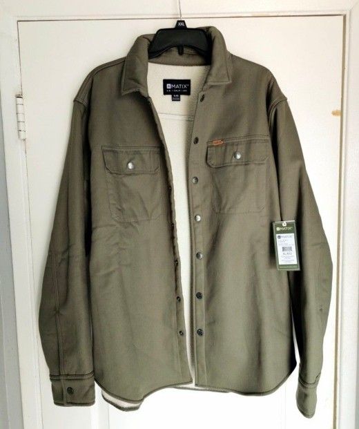 Men's Sherpa Jacket Green Army XL