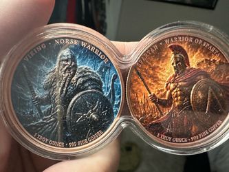Viking & Spartan 2(1) Troy Oz 999 Fine Copper Coins