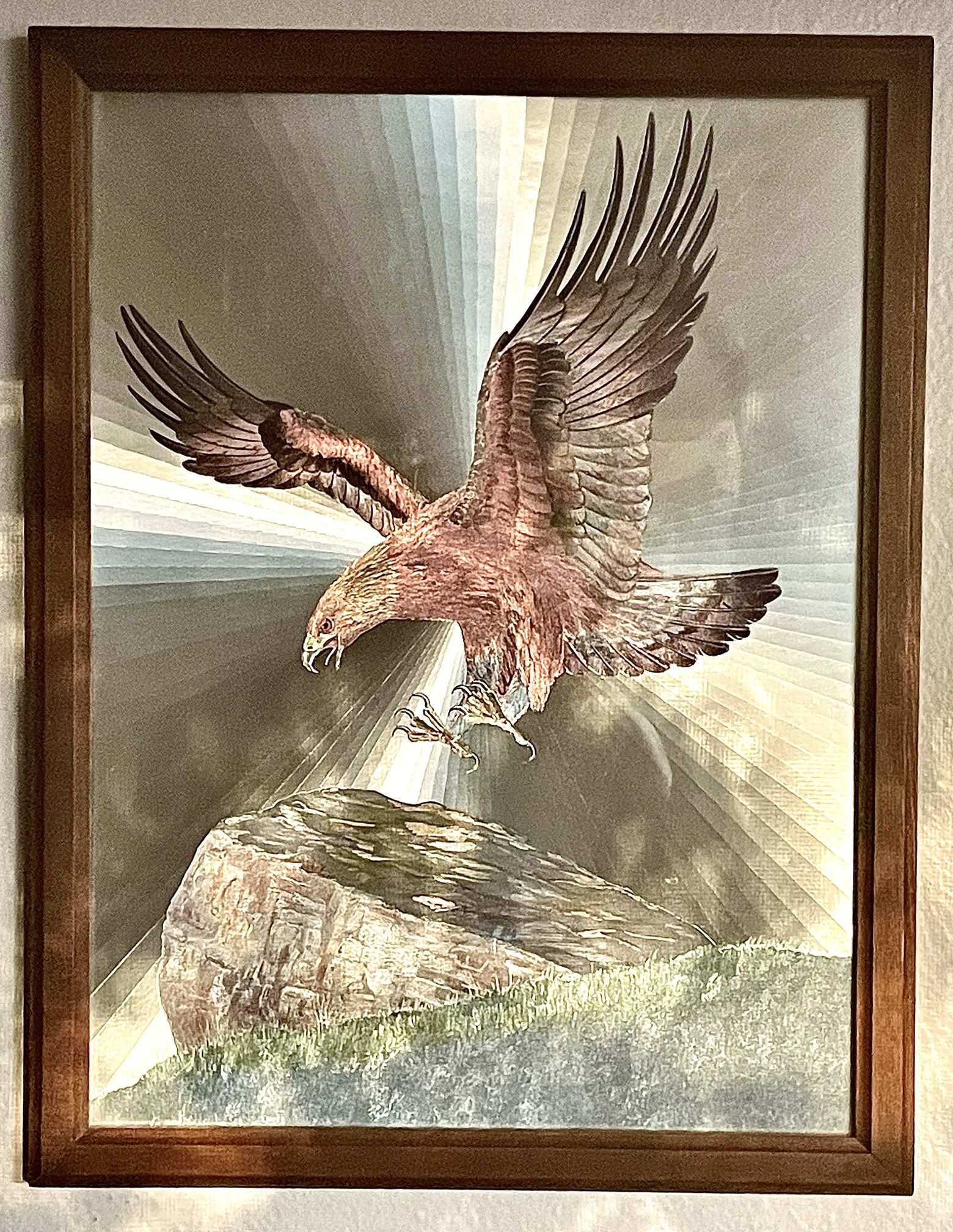 R J Smith Bald Eagle Foil Framed Art
