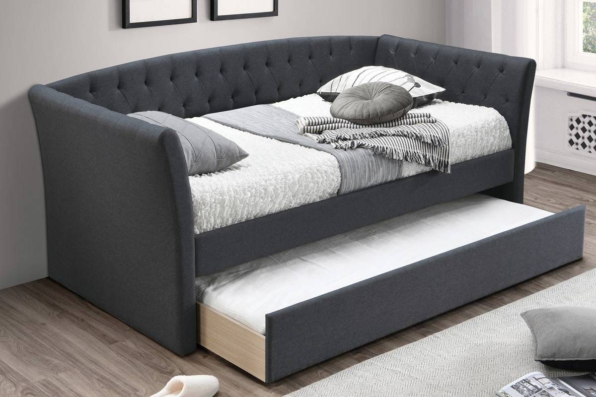 Gray Daybed With Trundle - Mattress Sold Separate (Free Delivery)