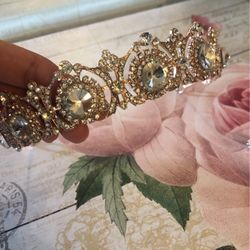 Pink gold Bridal Tiara Set