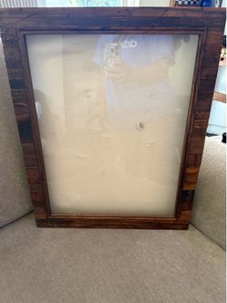 Dark Walnut Slatted Wood Shadow Box