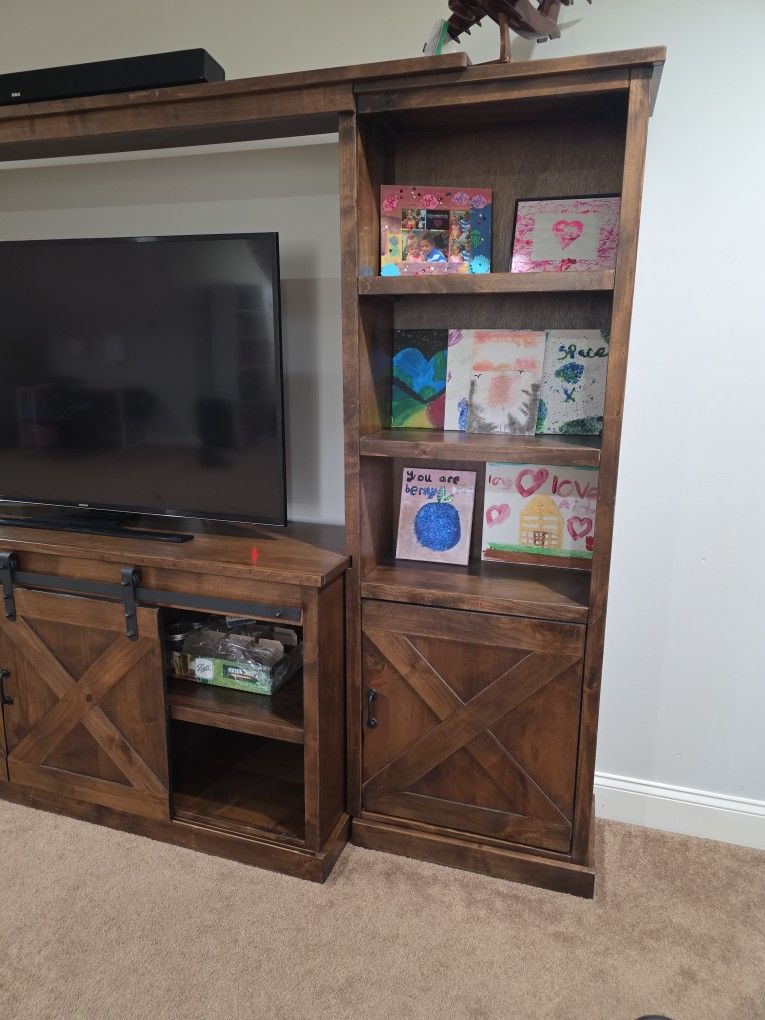 Entertainment Center with barn doors