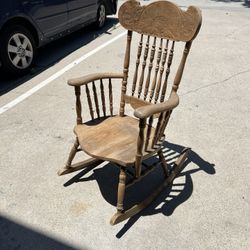 Vintage Solid Wood Rocking Chair 
