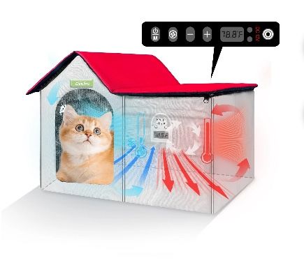 Foldable Pet Air-Con House with Cooling and Heating Function Cat Dog