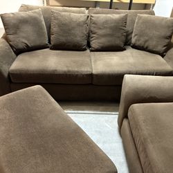 Couch Set Chair And Ottoman Brown