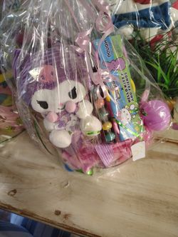 Kuromi Easter Basket Witl Mini Back Pack For Toddler And Little Coin Bag And Lots More Korumi In Hello Kitty Basket