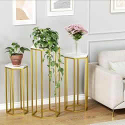 Set Of 3 Pedestal Stands 