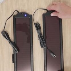 2 Pack 1.8W Solar 12V Battery Maintainer,Black