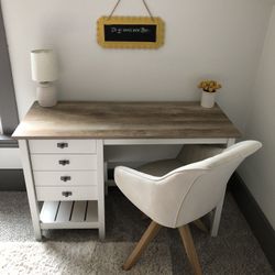 White and Wood Desk