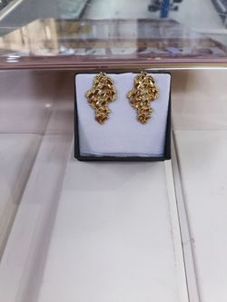 Gold Nugget Style Earrings