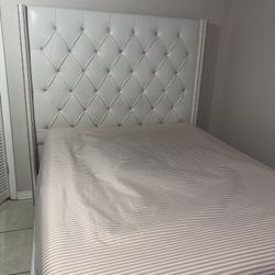 Queen Bed With Headboard And Frame Nice Set 