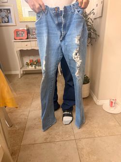 Distressed Light Wash Flare Jeans