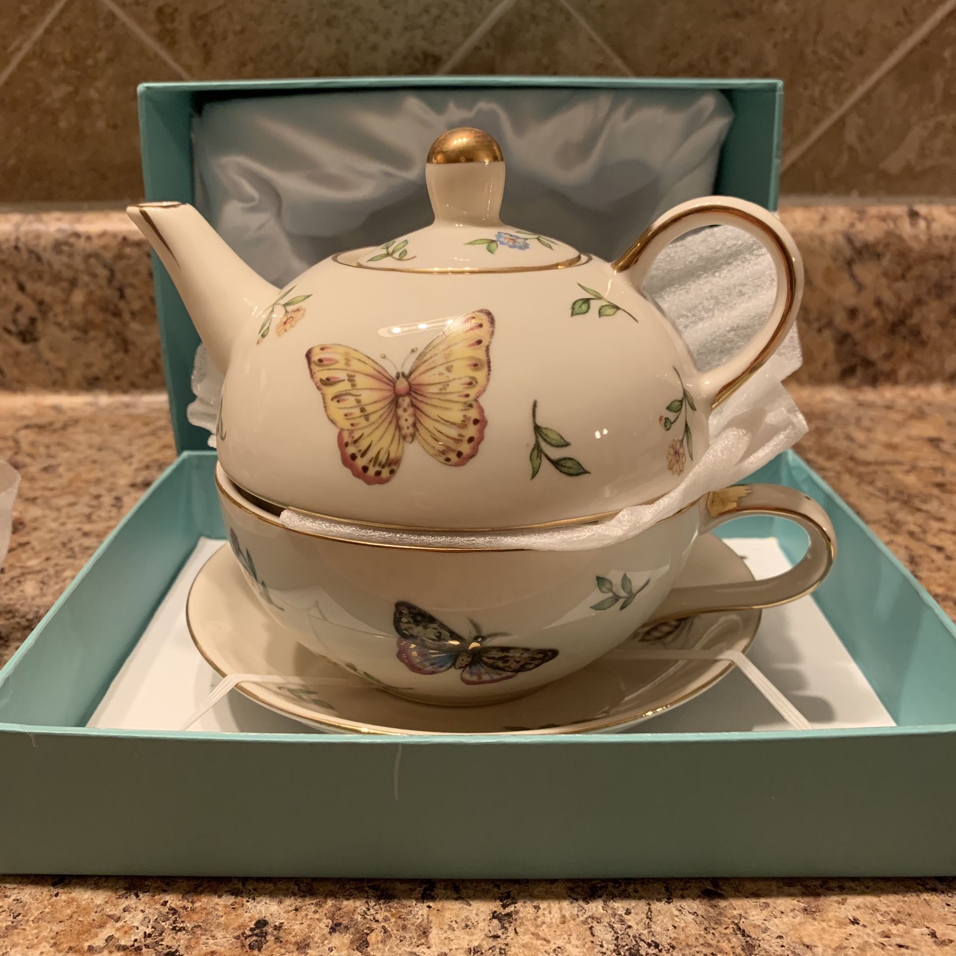 New Burton porcelain teapot gift set