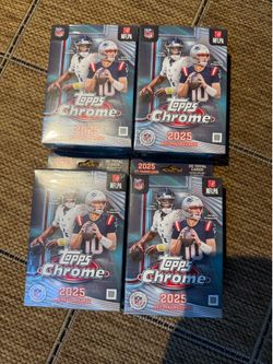 2025 Topps NFL Chrome Football Trading Card Hanger Box - SEALED, IN HAND