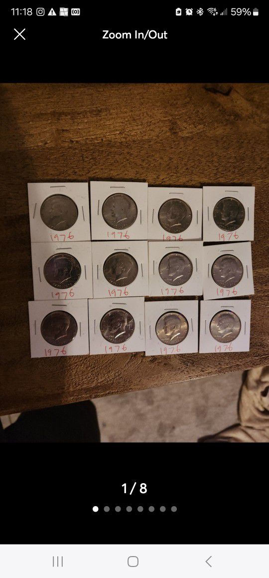 12-  1975 thru 1976 uncirculated half dollar kennedy coins 