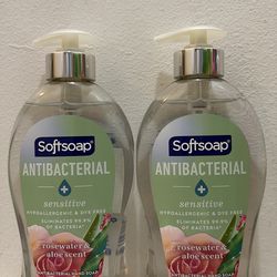 Softsoap Antibacterial + Sensitive Hand Soap Combo Set (Rosewater & Aloe Scent)