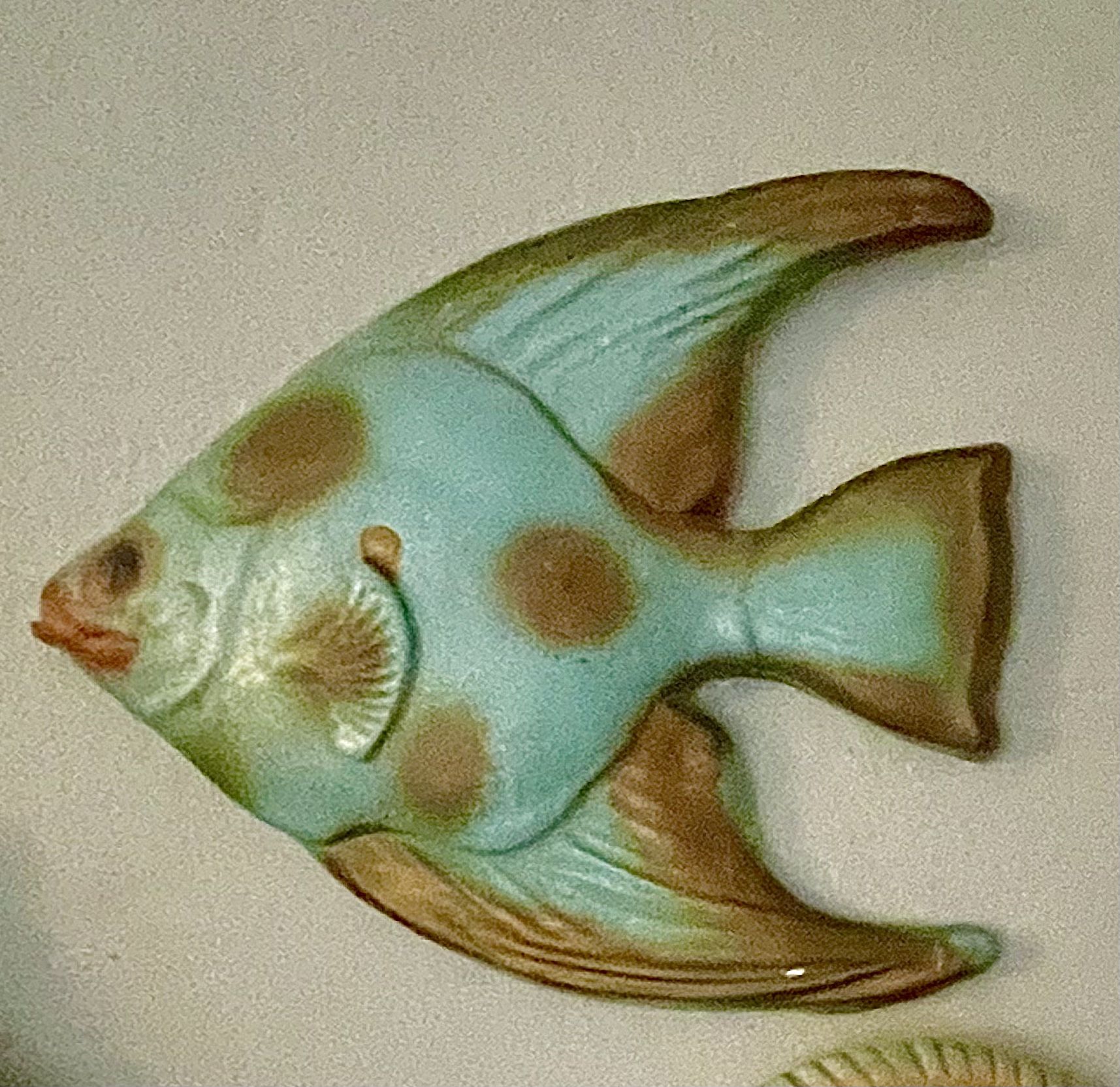Vintage Turquoise Chalk Fish