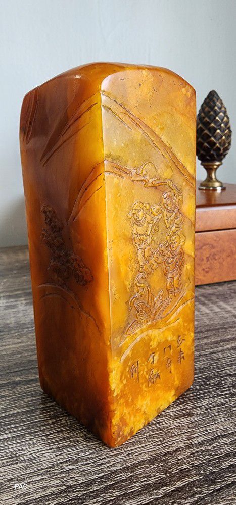 SHOUSHAN  TIANHUANG STONE  carved. Vintage.  5 1/2 Inches  Tall 2 Inches Wide 