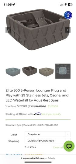 AquaRest Elite 500 Hot Tub / Spa – Seats 5-6 People