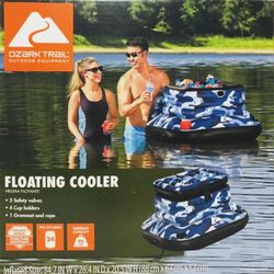 Ozark Floating Covered Cooler W/4cup Holders