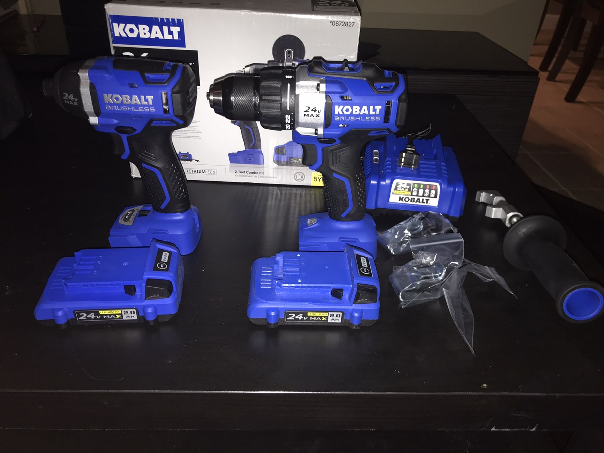 Kobalt 24v power tools includes 2 batteries