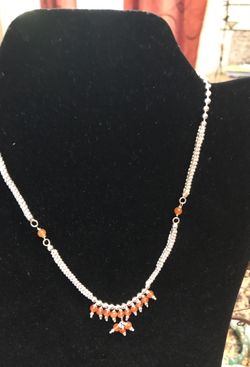 Sterling silver carnelian necklace
