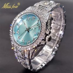NEW Silver Hip Hop Iced Out Watch. Unisex. Arabic Numerals.
