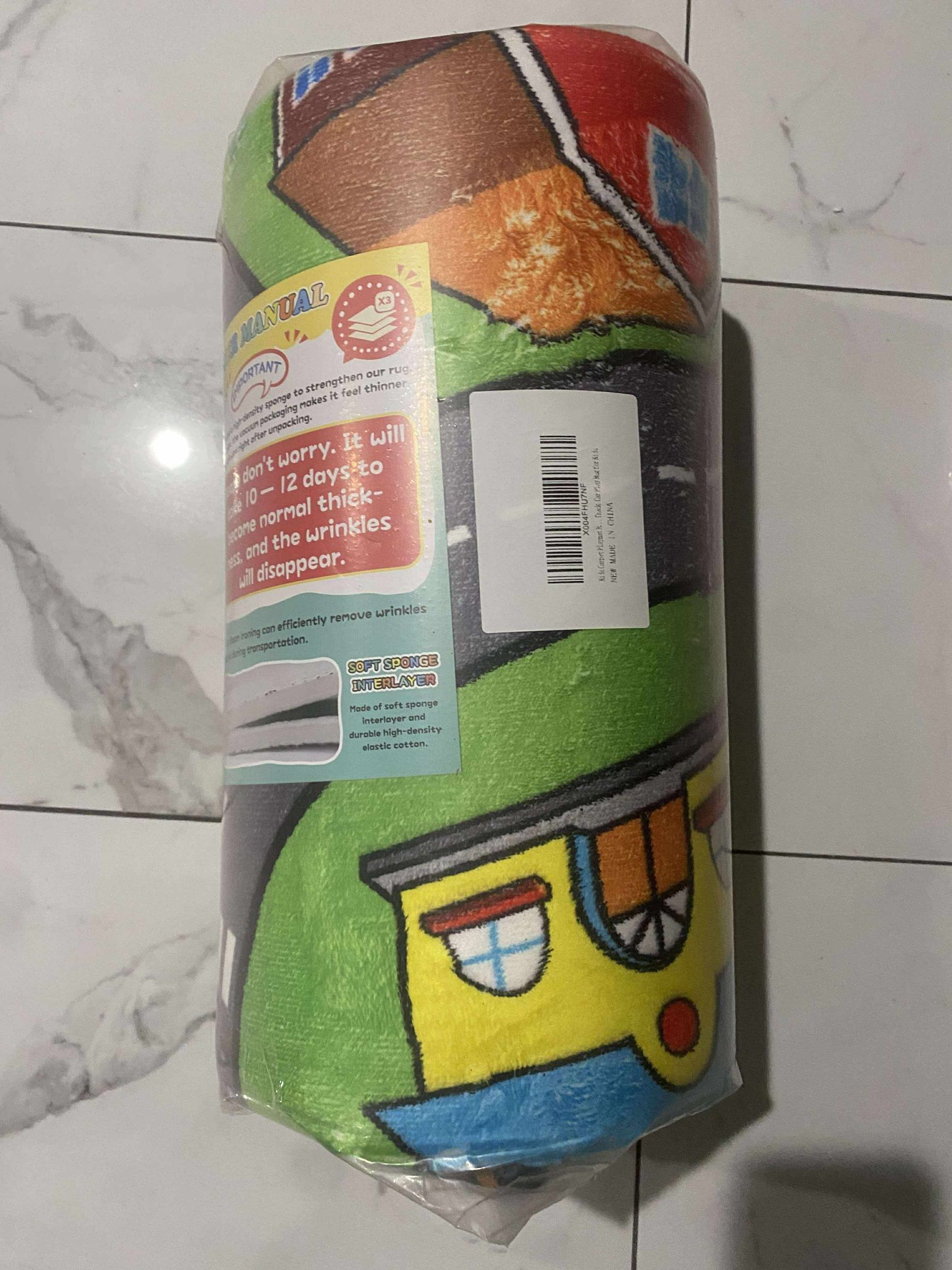 Race Track Activity Play Mat for Kids Toddlers, Fun Carpet Racing Mat