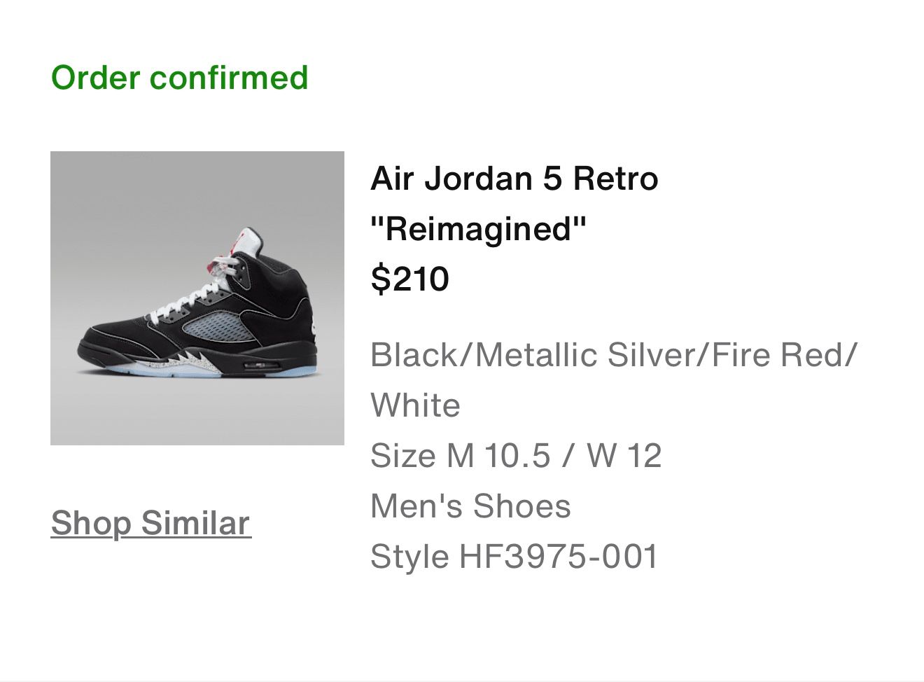 2025 Metallic 5s Air Jordan