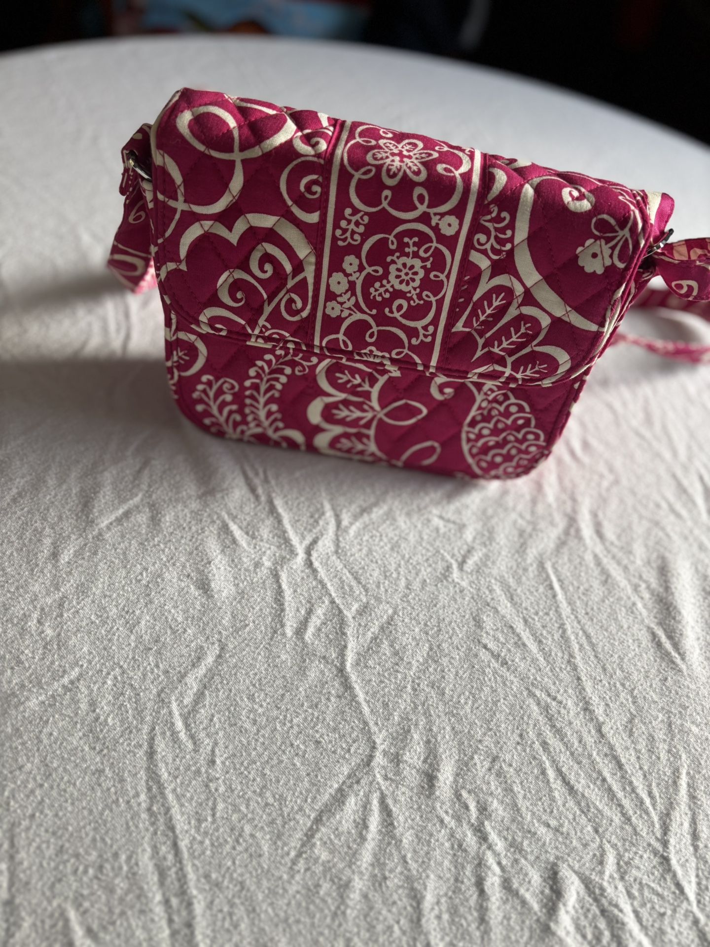 Vera Bradley Pink and White Crossbody Bag
