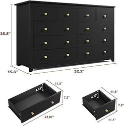 EnHomee Dresser for Bedroom with 10 Deep Drawers Wood Black Dresser & Chests  for Bedroom with Smooth Metal Rail Modern Dressers for Bedroom,Entryway for  Sale in Alta Loma, CA - OfferUp