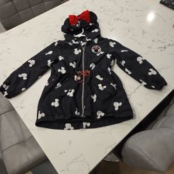 H&M MINNIE MOUSE ZIP UP HOODED JACKET SIZE 5-6 KIDS SEE DESCRIPTION 