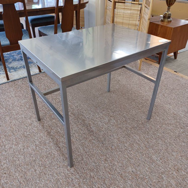 Vintage Rectangular Stainless Steel Table