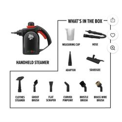 Dirt Devil 7-in-1 Portable Corded Handheld Steamer with Muli-Surface Cleaning Tools, Chemical Free Steam Cleaner, Black, WD21000