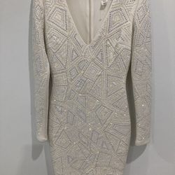 Dedazzled Cream Dress Size Small