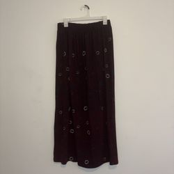 Purple Blue & White Soft & Stretchy Floral Maxi Skirt