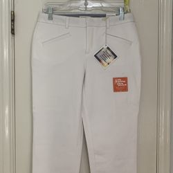 Womens White Dockers Metra Capri Pants Size 4 New With Tags 100% Cotton