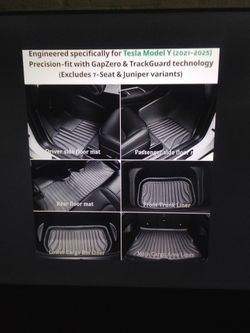 New West Liner custom floor mats for 2021-2025 Tesla model Y 5-seater Extreme Coverage 6pcs. set