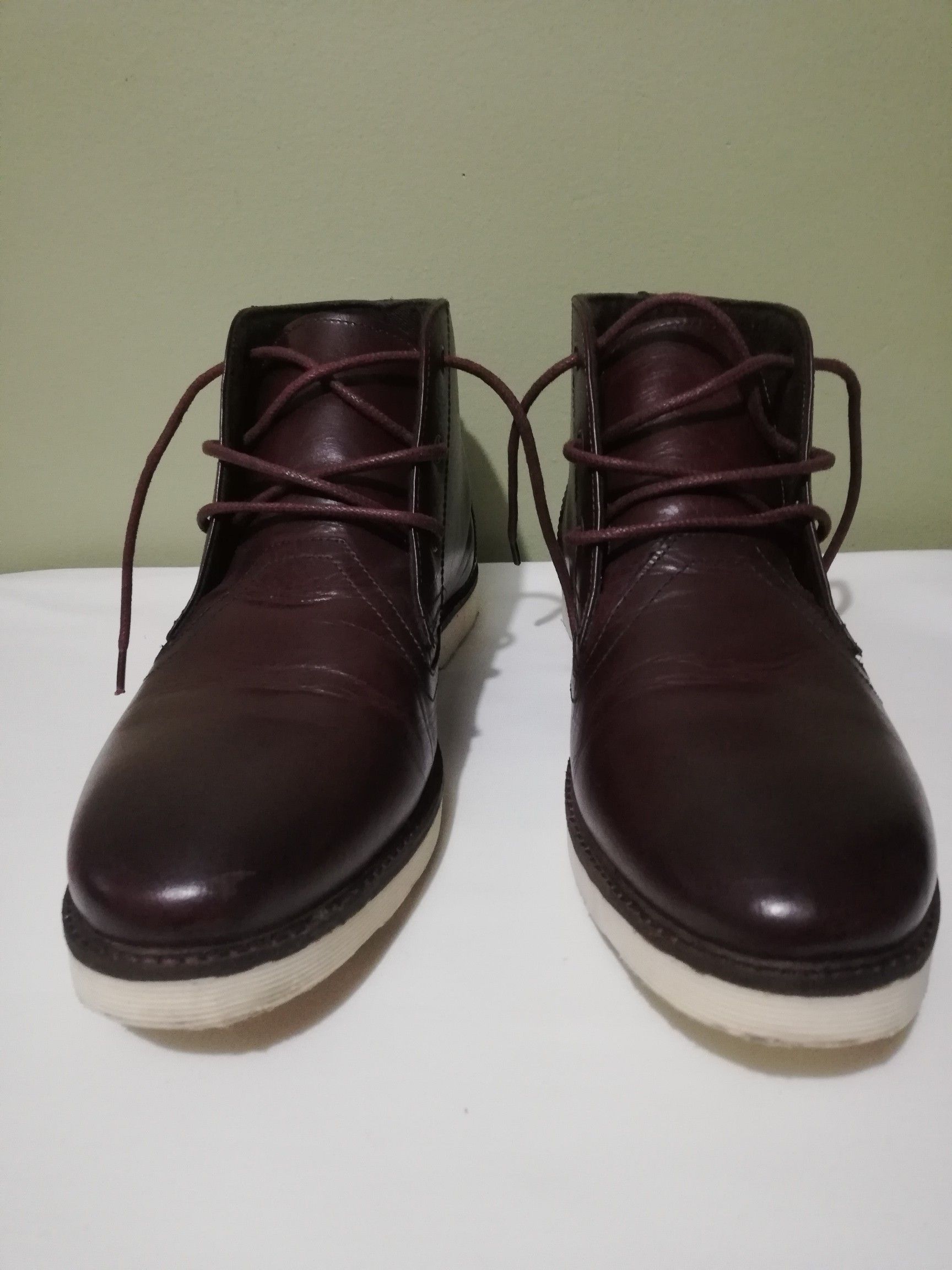 11 Crevo Men's Cray Leather Chukka Boots Maroon CV1424-606