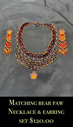 Bear claw Necklace And Earring Set