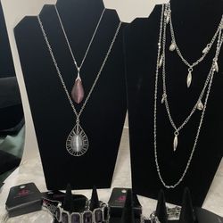 Paparazzi Moonstone Jewelry Set. 3 Necklaces, 4 Bracelets, And 3 Dangle Earrings