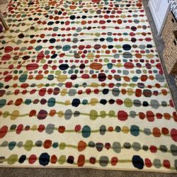 8x10 Colorful Polka Dot Rug