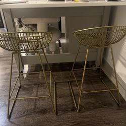 Gold Metal Barstool Set Of 2