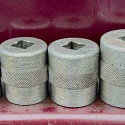 Set Of Six (6) Antique Vintage  Snap On Tools  6-PT 5/8" Drive Knurled Sockets